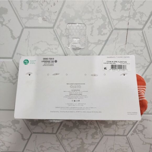 Carter’s Child Of Mine Fall 2 Pair Pack Booties Pumpkin & Turkey Newborn Socks - Picture 5 of 5